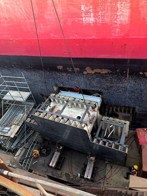 USCG Healy Hull Access Removal for Main Engine Change