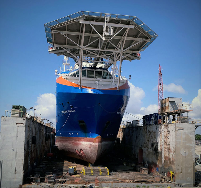 Enabler in dry dock - June 2021